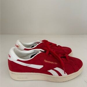 Reebok Red Suede Sneakers with White Accents